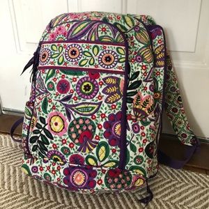 Vera Bradley laptop backpack, purple print, perfect condition.